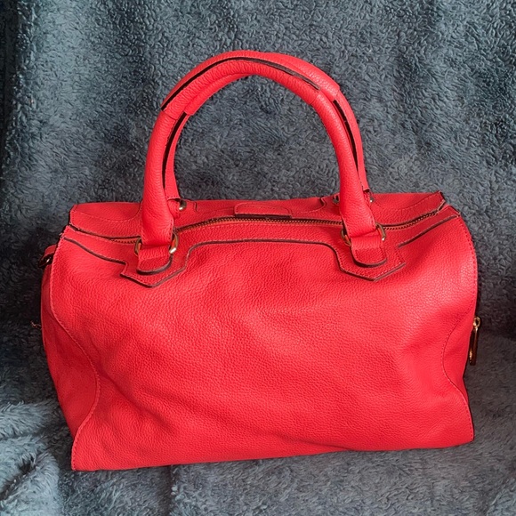 DIMONI Salmon Leather Large Satchel Two Way with Removable Crossbody Strap EUC - Picture 8 of 16